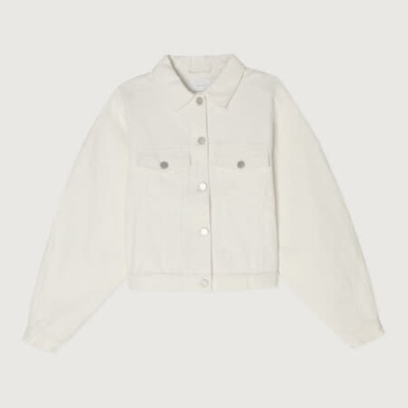 Oak and Fort , white denim jacket, women’s S/P - Picture 2 of 8